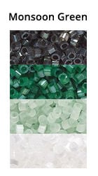 Monsoon Green Monochromatic Ombre seed beads