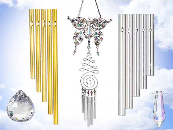 Wind chimes and suncatcher crystals