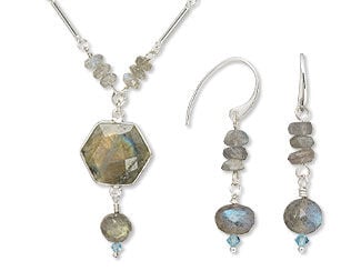 Labradorite Necklace and Earrings