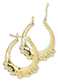 Gold-plated brass hoop earring