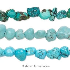 Turquoise / magnesite / resin nugget beads