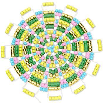 Adding in yellow beads