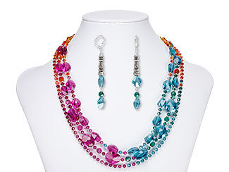 Triple-Strand Necklace and Earring Set