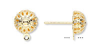Gold-plated brass earstud