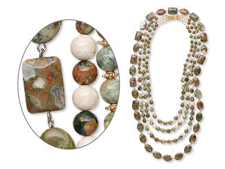 An image of multistrand necklace with rhyolite