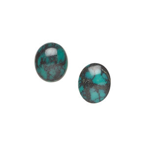 Turquoise 1pkg2, calibrated oval cab 12x10mm