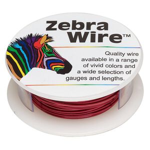 Wire, Zebra Wire™, color-coated copper, magenta, round, 18 gauge. Sold per 10-yard spool.
