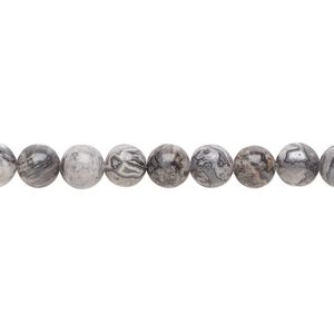 Silver crazy lace agate 1pkg1, round bead natural 15.5-16 inch 6mm