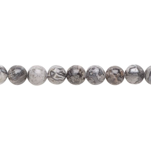 Silver crazy lace agate 1pkg1, round bead natural 15.5-16 inch 6mm image number 0
