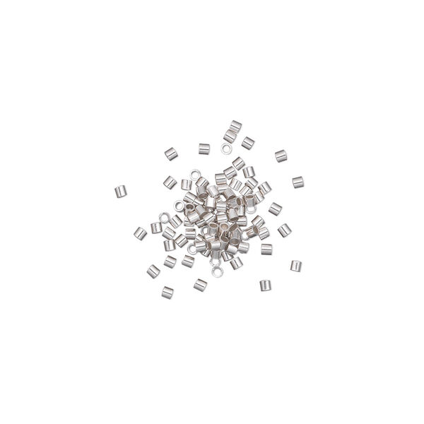 Crimp, sterling silver, 1.1x1mm seamless micro tube, approximately 0.5mm inside diameter. Sold per pkg of 100. image number 0