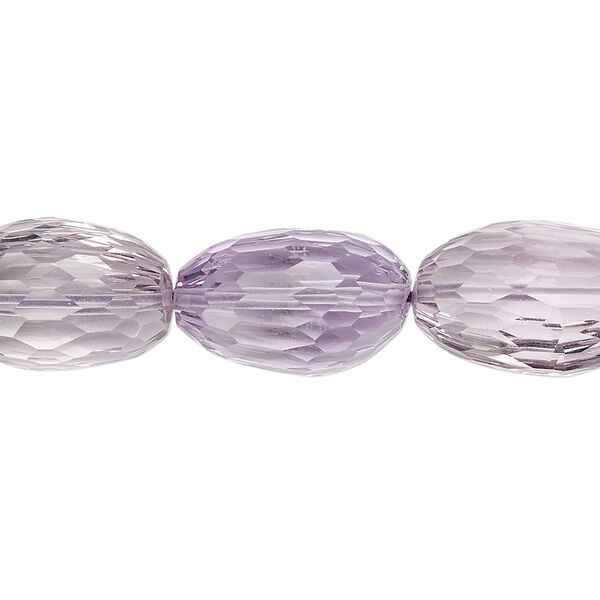 Bead, lavender amethyst (natural / heated), medium to large graduated hand-faceted nugget, Mohs hardness 7. Sold per pkg of 10. image number 0