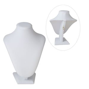 Display, necklace, velveteen and steel, white, 9 x 7 x 5 inches. Sold individually.