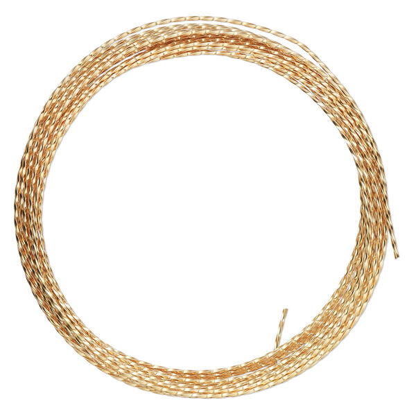 Wire, ParaWire™, gold-finished copper, twisted square, 21 gauge. Sold per 15-foot section. image number 0
