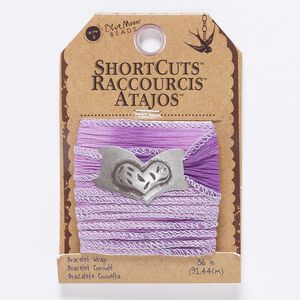 Ribbon, polyester, lavender ombre, 7/8 inches wide with crinkle. Sold per pkg of 36 inches.