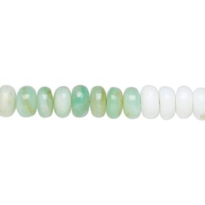 Green Peruvian opal 1pkg1, hand-cut rondelle bead natural 8 inch 6x3mm-8x4mm