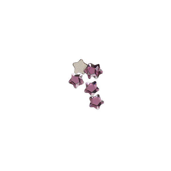 Flat back 6pk amethyst foil back, Crystal Passions® 4mm star flower 3754 image number 0