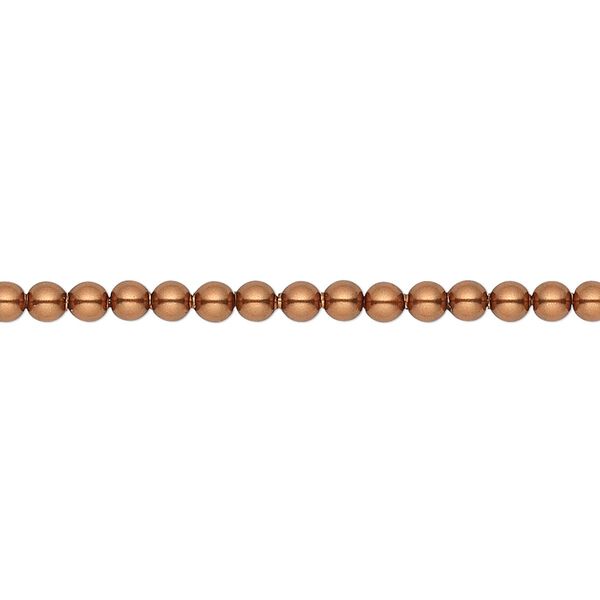 Pearl 100pk copper, Crystal Passions® 3mm round 5810 image number 0