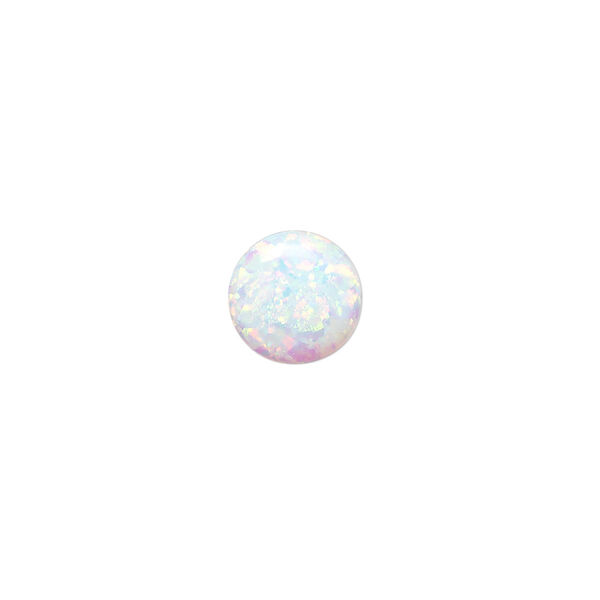 Cabochon, "opal" (silica and epoxy) (man-made), white, 10mm calibrated round. Sold individually. image number 0