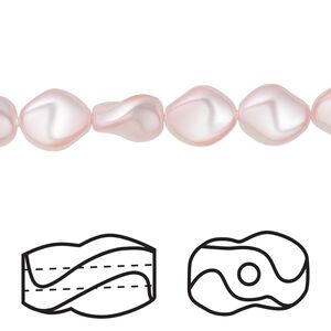 Pearl 10pk rosaline, Crystal Passions® 9x8mm curved 5826