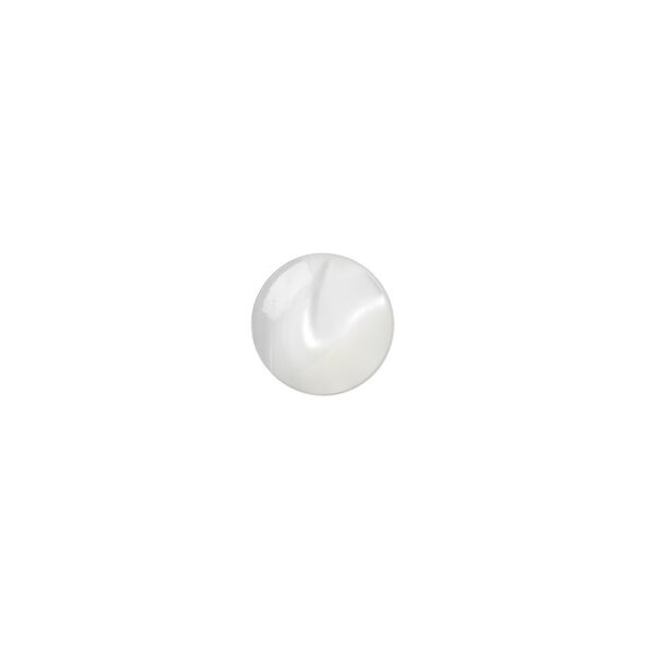 Cabochon, mother-of-pearl shell (bleached), white, 8mm calibrated round, Mohs hardness 3-1/2. Sold per pkg of 4. image number 0