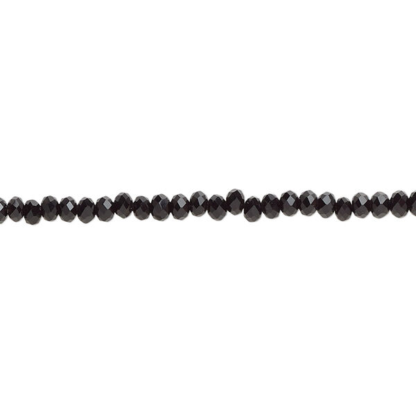 Bead 1pk 48 facets black, Celestial Crystal® 2.5x2mm rondelle 8 inch image number 0