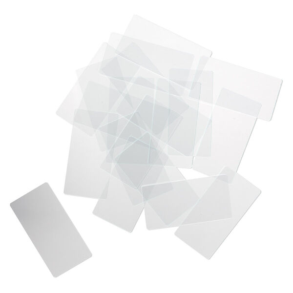 Design element, glass, clear, 2x1-inch flat rectangle with grounded edges. Sold per pkg of 20. image number 0