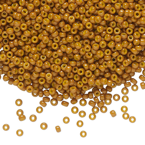 Seed bead, Miyuki, glass, pkg/25g, #11 rocaille, Duracoat® opaque outside dyed toast, (RR-4460). image number 0