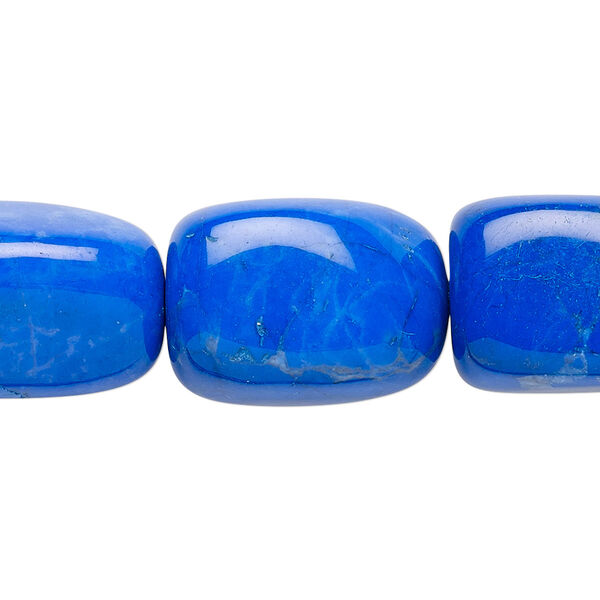 Bead, howlite (dyed), lapis blue, medium to large tumbled nugget, Mohs hardness 3 to 3-1/2. Sold per 15-1/2" to 16" strand. image number 0