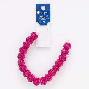 Bead, coated acrylic and glass, 12mm round. Sold per 7-inch strand.