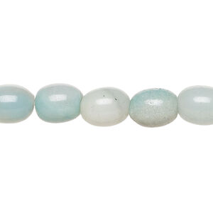 Amazonite 1pkg1, oval bead natural, 15 inch 10x7mm-11x8mm