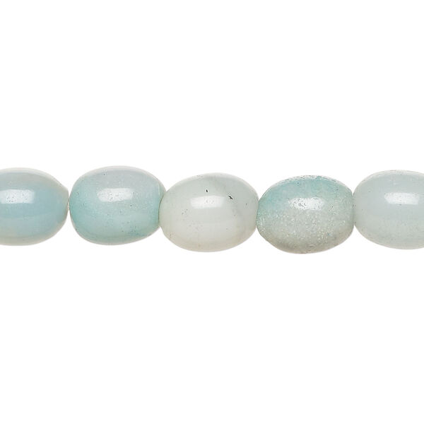 Amazonite 1pkg1, oval bead natural, 15 inch 10x7mm-11x8mm image number 0