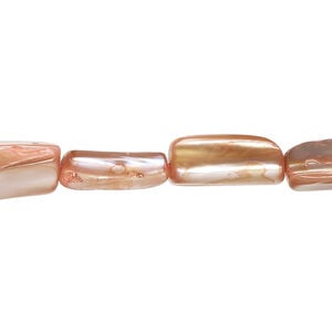 Mother-of-pearl shell 1pkg1, stick bead 15 inch blush 14x5mm-15x11mm
