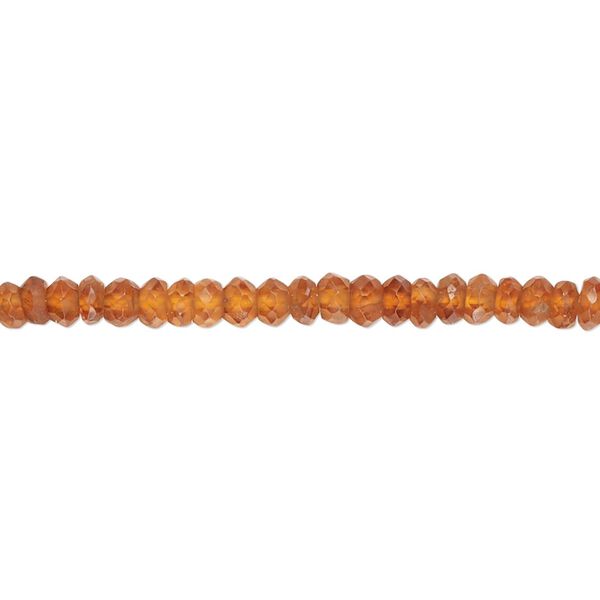 Hessonite garnet 1pkg1, hand-cut faceted rondelle bead natural 15.5-16 inch 3x2mm-4x3mm image number 0