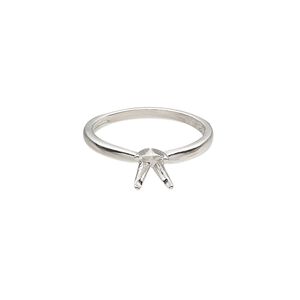 Ring, Sure-Set™, sterling silver, 6mm 4-prong round setting, size 6. Sold individually.