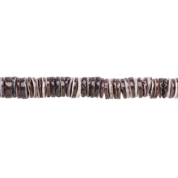 Bead, violet oyster shell (natural), 4-5mm hand-cut heishi, Mohs hardness 3-1/2. Sold per 24-inch strand. image number 0