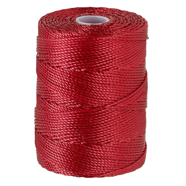 Thread, C-Lon®, nylon, red hot, 0.5mm diameter. Sold per 92-yard spool. image number 0