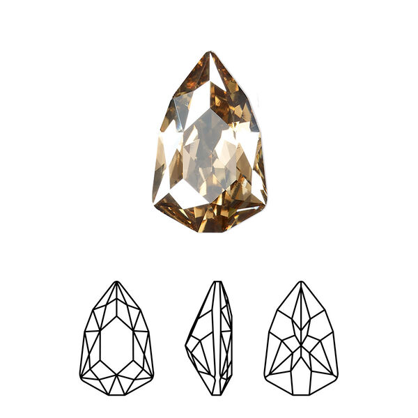 Fancy stone 1pk crystal golden shadow foil back, Crystal Passions® 18.7x11.8mm trilliant 4707 image number 0
