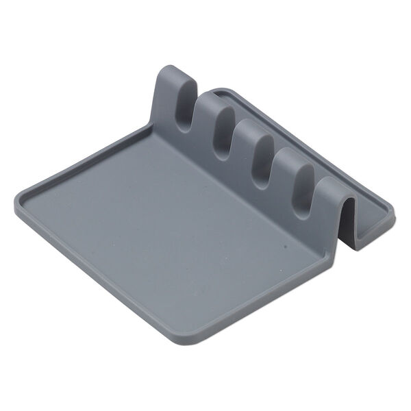 Tool rest, silicone, grey, 5-3/8 x 5-3/8 x 1-1/2 inches with (4) 1/2 inch wide slots. Sold individually. image number 0