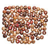 Bead mix, wood (coated), multicolored, 8mm hand-cut round with painted pattern. Sold per pkg of 100. image number 1