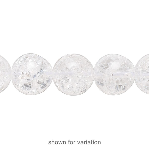 Ice flake quartz 1pkg1, round bead 15.5-16 inch 12mm image number 1