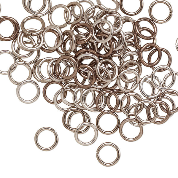 Jump ring, anodized aluminum, bronze, 6mm round, 4.2mm inside diameter, 18 gauge. Sold per pkg of 100. image number 0