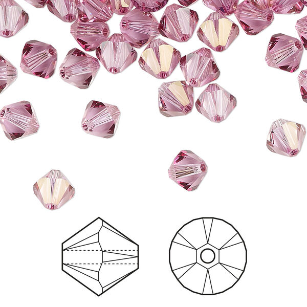 Bead 144pk dark rose, Crystal Passions® 6mm bicone 5328 image number 0