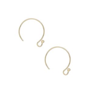 Ear wire, 14Kt gold-filled, 12mm French hook with 1.5mm ball and open loop, 22 gauge. Sold per pair.