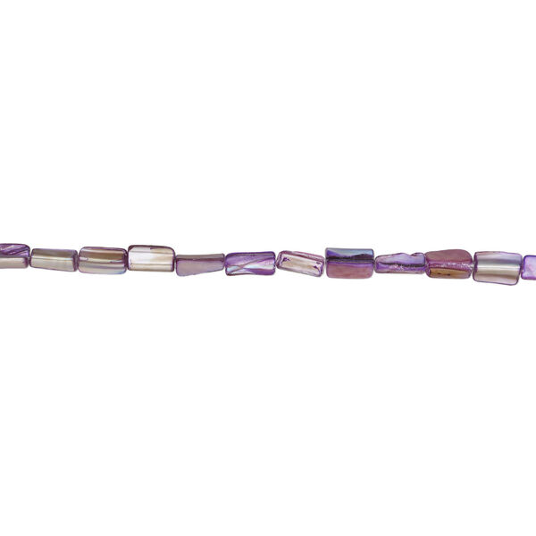 Mother-of-pearl shell 1pkg1, stick bead 14 inch purple and tan 13x5mm-16x11mm image number 1