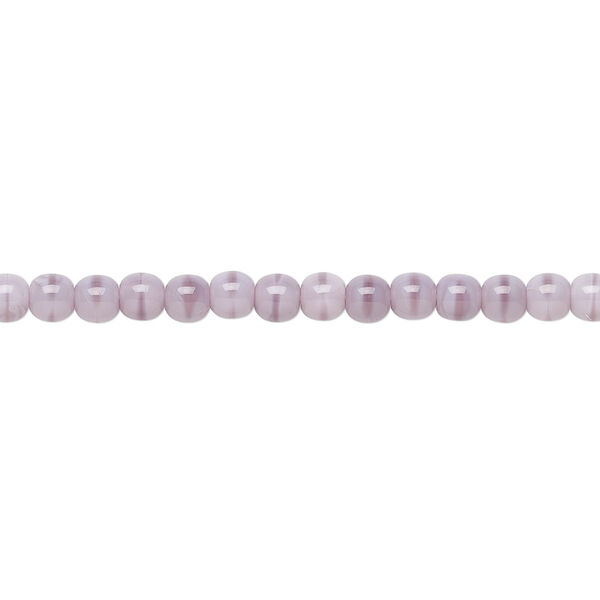Bead, Czech glass druk, opaque purple, 4mm round. Sold per 15-1/2" to 16" strand. image number 0