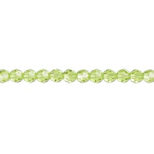 Bead 12pk citrus green, Crystal Passions® 4mm round 5000