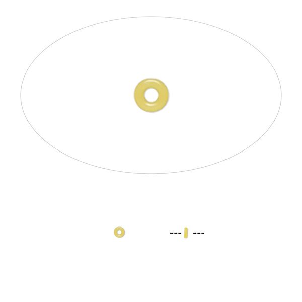 Component, Oh! Ring™, silicone, daffodil yellow, 1.5mm round with 0.5mm hole. Sold per pkg of 1,000. image number 0