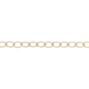 Chain 1pkg1 14Kt gold-filled cable, 3.5mm oval, 5 foot unfinished