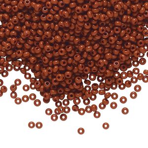 Seed bead, Preciosa Ornela Czech glass, pkg/50g, #11 rocaille, opaque brown, (13600).
