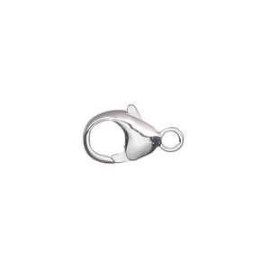 Clasp lobster claw 1pkg1 sterling silver, 12x8.5mm, 1-strand
